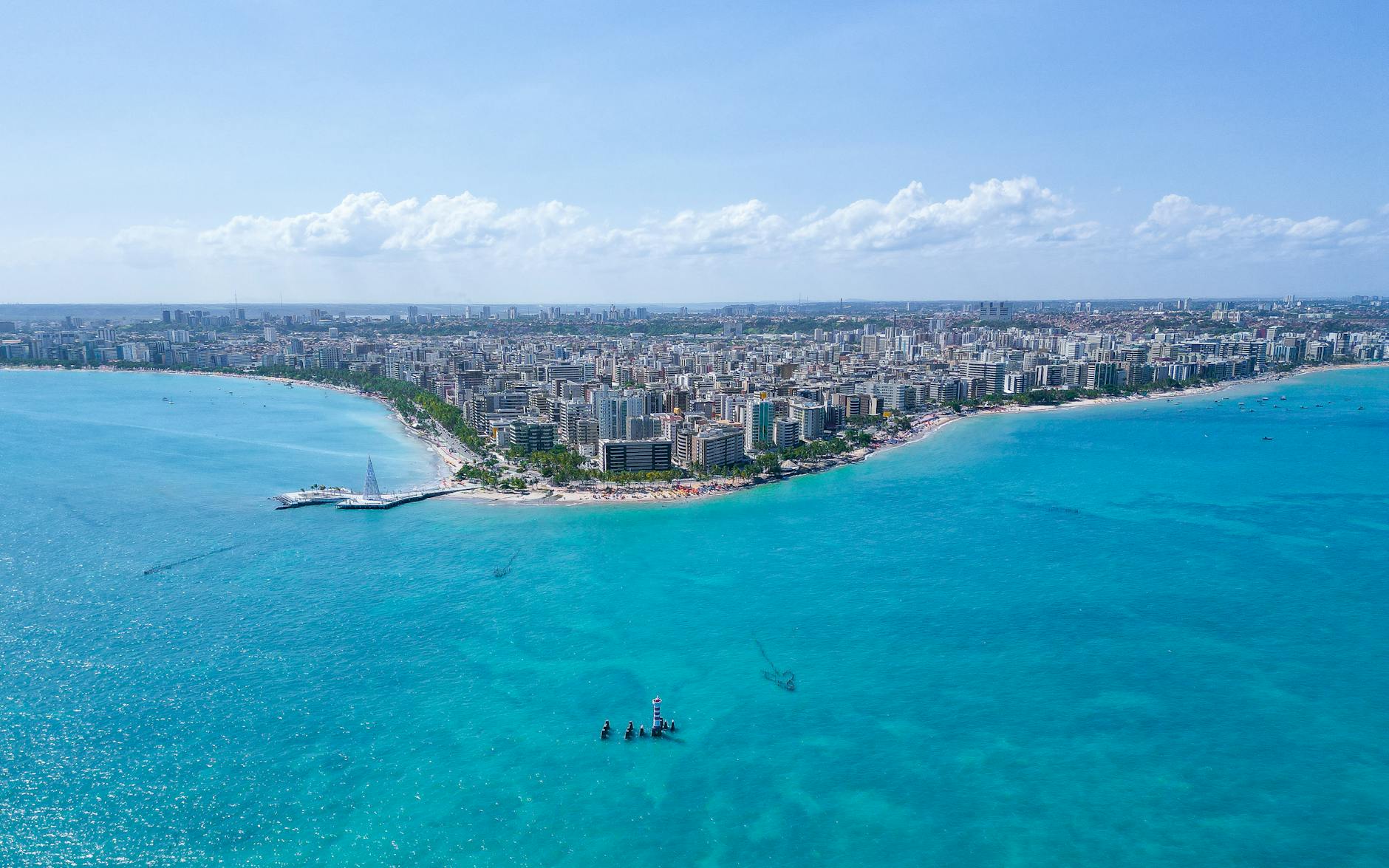 sea coast of maceio city in brazil